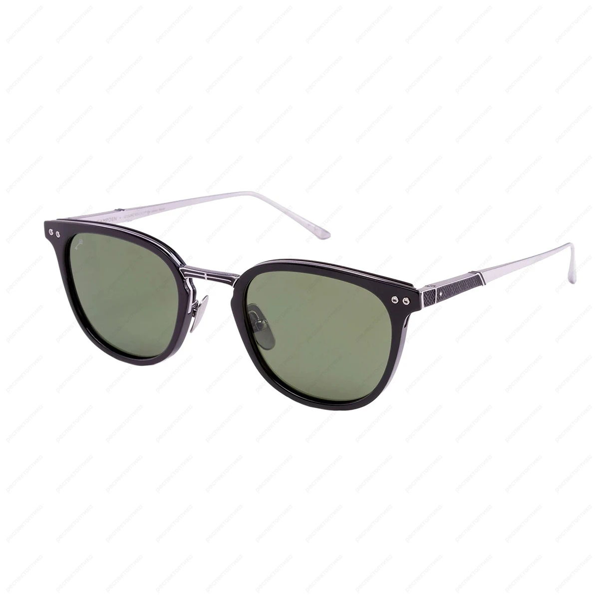 LEISURE SOCIETY Campden Balck / 12K Silver (Green Lens)